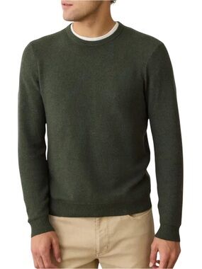 Mango Men's Forest Green Crewneck Sweater